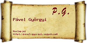 Pável Györgyi névjegykártya